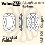 ValueMAX Octagon Fancy Stone (VM4600) 6x4mm - Clear Crystal With Foiling