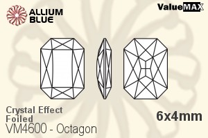 ValueMAX Octagon Fancy Stone (VM4600) 6x4mm - Crystal Effect With Foiling - Click Image to Close