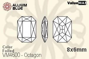 VALUEMAX CRYSTAL Octagon Fancy Stone 8x6mm Black Diamond F