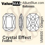 ValueMAX Octagon Fancy Stone (VM4600) 8x6mm - Crystal Effect With Foiling