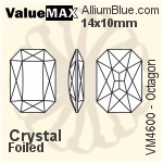 ValueMAX Octagon Fancy Stone (VM4600) 14x10mm - Clear Crystal With Foiling