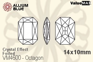 ValueMAX Octagon Fancy Stone (VM4600) 14x10mm - Crystal Effect With Foiling