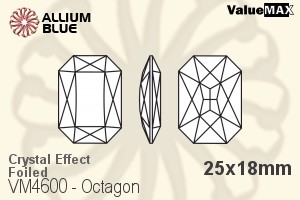 VALUEMAX CRYSTAL Octagon Fancy Stone 25x18mm Crystal Aurore Boreale F