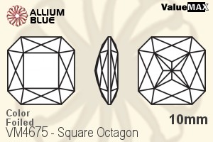 VALUEMAX CRYSTAL Square Octagon Fancy Stone 10mm Light Siam F