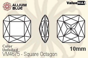 ValueMAX Square Octagon Fancy Stone (VM4675) 10mm - Color Unfoiled - Haga Click en la Imagen para Cerrar