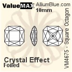 ValueMAX Square Octagon Fancy Stone (VM4675) 18mm - Clear Crystal With Foiling