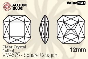 ValueMAX Square Octagon Fancy Stone (VM4675) 12mm - Clear Crystal With Foiling - Haga Click en la Imagen para Cerrar
