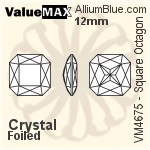 ValueMAX Square Octagon Fancy Stone (VM4675) 12mm - Crystal Effect With Foiling