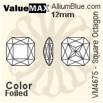 ValueMAX Square Octagon Fancy Stone (VM4675) 12mm - Clear Crystal With Foiling