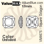 ValueMAX Square Octagon Fancy Stone (VM4675) 14mm - Clear Crystal With Foiling