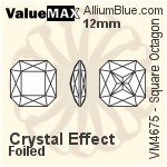 ValueMAX Square Octagon Fancy Stone (VM4675) 14mm - Clear Crystal With Foiling