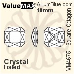 ValueMAX Square Octagon Fancy Stone (VM4675) 16mm - Clear Crystal With Foiling