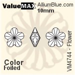 ValueMAX Flower Fancy Stone (VM4744) 10mm - Color With Foiling