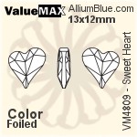 ValueMAX Sweet Heart Fancy Stone (VM4809) 13x12mm - Color With Foiling