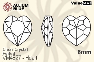 ValueMAX Heart Fancy Stone (VM4827) 6mm - Clear Crystal With Foiling - Click Image to Close