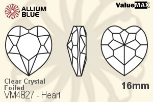 ValueMAX Heart Fancy Stone (VM4827) 16mm - Clear Crystal With Foiling - Click Image to Close