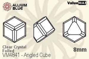 VALUEMAX CRYSTAL Angled Cube Fancy Stone 8mm Crystal F