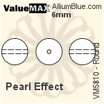 バリューマックス ラウンド Crystal パール (VM5810) 6mm - パール Effect