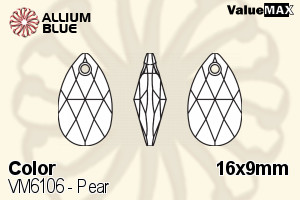 VALUEMAX CRYSTAL Pear 16x9mm Burgundy