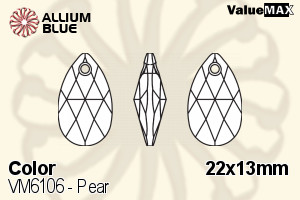 VALUEMAX CRYSTAL Pear 22x13mm Blue Zircon