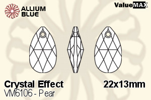 バリューマックス Pear (VM6106) 22x13mm - クリスタル エフェクト