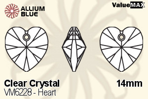 ValueMAX Heart (VM6228) 14mm - Clear Crystal - 關閉視窗 >> 可點擊圖片