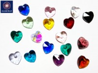 Heart, Pendant, Crystal, Mix Colors, 10mm