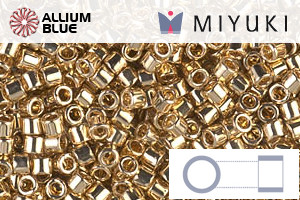 MIYUKI Delica® Seed Beads (DBM0034) 10/0 Round Medium - 24kt Gold Light Plated