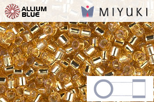 MIYUKI Delica® Seed Beads (DBM0042) 10/0 Round Medium - Silver Lined Gold