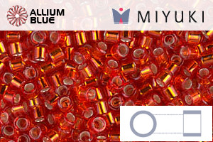 MIYUKI Delica® Seed Beads (DBM0043) 10/0 Round Medium - Silver Lined Flame Red