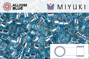 MIYUKI Delica® Seed Beads (DBM0044) 10/0 Round Medium - Silver Lined Aqua