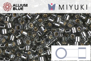 MIYUKI Delica® Seed Beads (DBM0048) 10/0 Round Medium - Silver Lined Gray