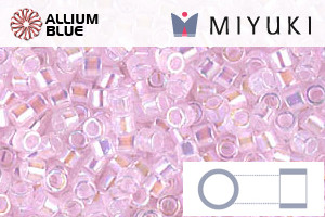 MIYUKI Delica® Seed Beads (DBM0055) 10/0 Round Medium - Pink Lined Crystal AB