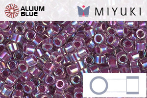 MIYUKI Delica® Seed Beads (DBM0056) 10/0 Round Medium - Raspberry Lined Crystal AB
