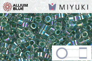 MIYUKI Delica® Seed Beads (DBM0060) 10/0 Round Medium - Lime Lined Crystal AB - 關閉視窗 >> 可點擊圖片