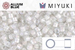 MIYUKI Delica® Seed Beads (DBM0066) 10/0 Round Medium - White Lined Crystal AB - 关闭视窗 >> 可点击图片