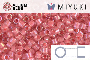 MIYUKI Delica® Seed Beads (DBM0070) 10/0 Round Medium - Coral Lined Crystal Luster