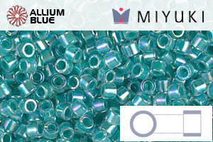 MIYUKI Delica® Seed Beads (DBM0079) 10/0 Round Medium - Turquoise Green Lined Crystal AB - 關閉視窗 >> 可點擊圖片
