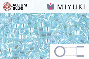 MIYUKI Delica® Seed Beads (DBM0083) 10/0 Round Medium - Transparent Pale Aqua AB