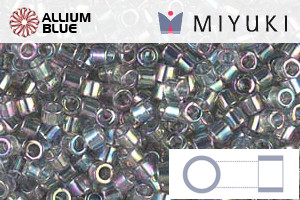 MIYUKI Delica® Seed Beads (DBM0107) 10/0 Round Medium - Transparent Gray Rainbow Gold Luster