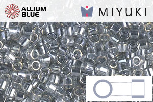 MIYUKI Delica® Seed Beads (DBM0114) 10/0 Round Medium - Transparent Silver Gray Gold Luster