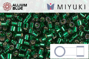 MIYUKI Delica® Seed Beads (DBM0148) 10/0 Round Medium - Silver Lined Emerald