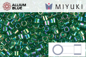MIYUKI Delica® Seed Beads (DBM0152) 10/0 Round Medium - Transparent Green AB
