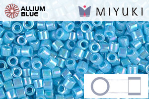 MIYUKI Delica® Seed Beads (DBM0164) 10/0 Round Medium - Opaque Turquoise Blue AB