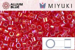 MIYUKI Delica® Seed Beads (DBM0172) 10/0 Round Medium - Transparent Red AB