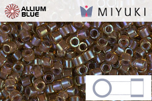 MIYUKI Delica® Seed Beads (DBM0287) 10/0 Round Medium - Cinnamon Lined Topaz Luster - Click Image to Close