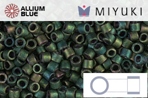 MIYUKI Delica® Seed Beads (DBM0327) 10/0 Round Medium - Matte Metallic Dark Green Iris
