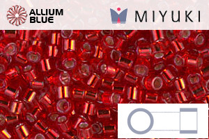 MIYUKI Delica® Seed Beads (DBM0602) 10/0 Round Medium - Dyed Silver Lined Red - Haga Click en la Imagen para Cerrar