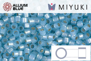 MIYUKI Delica® Seed Beads (DBM0628) 10/0 Round Medium - Dyed Aqua Silver Lined Alabaster