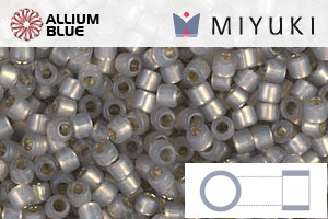 MIYUKI Delica® Seed Beads (DBM0630) 10/0 Round Medium - Dyed Light Smoke Gray Silver Lined Alabaster - 關閉視窗 >> 可點擊圖片